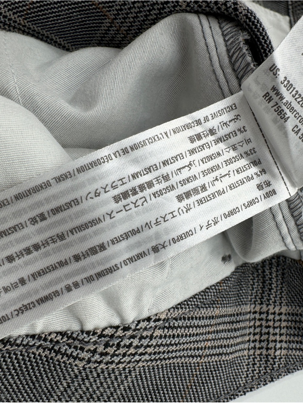 Hollister Epic Flex Skinny Chino Pants Men’s 32x32 Gray Plaid - Picture 8 of 8